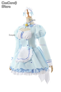 Game Chocola Nekopara Cosplay Costume Clothes Wig Vanilla Suit Cat Girl Maid Costume Lolita Women Skirt Lovable Pink Blue Color