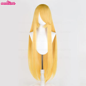 High Quality Anime 100Cm Long Staight Cosplay Wig Black White Red Pink Brown Gold Blue Blonde Purple Heat Resistant Hair Wigs