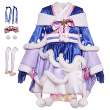 Load image into Gallery viewer, Winter Snow Fairy Anime Cosplay Dress, Cute Blue &amp; White Vocaloid Style Costume for Christmas &amp; Conventions Halloween Costume
