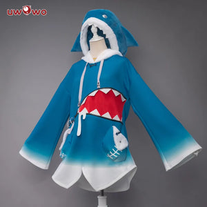 In Stock UWOWO Hololive Gawr Gura Cosplay Costume ENG Shark Costume with Hat Youtuber Girl BodyShark Anime Halloween Costumes