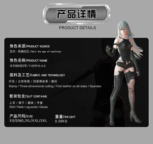 Game NieR:Automata A2 Cosplay Costume Wig Sexy Black Battle Suit For Women Girl Handsome Halloween Party A2 Role Play Outfit