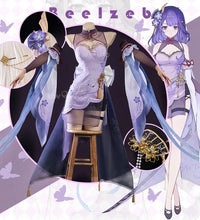 Load image into Gallery viewer, IN STOCK UWOWO Raiden Shogun Cosplay Game Genshin Impact Fanart Raiden Shogun Chinese Dress Qipao Cosplay Costume Halloween Cos
