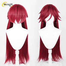 Load image into Gallery viewer, In Stock Anime Grell Sutcliff Synthetic Hair Unisex 90cm Rose Red Wig Heat Resistant Hair Halloween Cosplay Anime Wigs + Wig Cap
