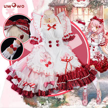 Load image into Gallery viewer, IN STOCK UWOWO Game Arknights Goldenglow Susie Party in the Garden Cosplay Costume with Bow Maid dress Pink Halloween costume
