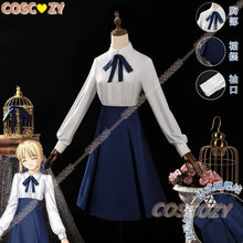 Load image into Gallery viewer, Fate Stay Night Saber Cosplay Costumes Wig Japanese Anime Sailor Uniforms Women Cosplay Dress Halloween Party Clothing Set
