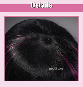 IN STOCK UWOWO Draculauraa Wig Little Devil Cosplay With Cape Wig Black and Pink 75CM Long Hair Heat Resistant Halloween Wig