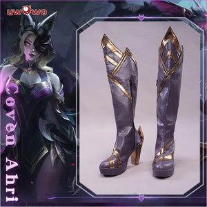 In Stock UWOWO League of Legends/LOL Coven Ahri Cosplay Shoes Women Footwear High Boots Halloween Cosplay Footwear Boots