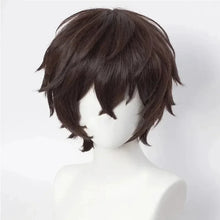 Load image into Gallery viewer, High Quality Dazai Osamu Cosplay Wig Anime Bungo Stray Dogs Cosplay Short Brown Heat Resistant Synthetic Hair Wigs
