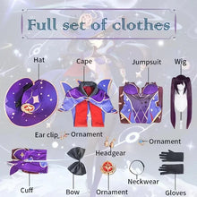 Load image into Gallery viewer, Anime Game Genshin Impact Mona Cosplay Costumes Jumpsuit Halloween Costume for Women Carnival Party Sexy Uniform Wig Clothing
