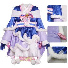 Load image into Gallery viewer, Winter Snow Fairy Anime Cosplay Dress, Cute Blue &amp; White Vocaloid Style Costume for Christmas &amp; Conventions Halloween Costume
