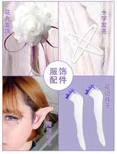 Load image into Gallery viewer, Re Zero Kara Hajimeru Isekai Seikatsu Emilia Cosplay Costumes Cloak Wig Women Dress with Headdress for Halloween Party Carnival
