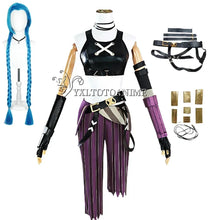 Load image into Gallery viewer, in stock Asian size LOL Jinx Cosplay Costume Anime LOL Arcane Jinx Cosplay outfit  Halloween Suit Costume jinx  wigs shoes
