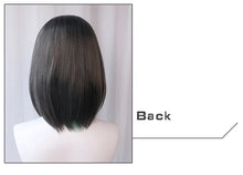 Load image into Gallery viewer, UWOWO Game Cheshire Cosplay Wig Bob haircut 35cm Gray And Green wigs Halloween Wig
