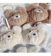 Load image into Gallery viewer, Cartoon Bear Students Plush Sexy Comfortable Wireless Bra &amp; Brief Sets Comfortable Lingerie Japanese Girls Winter Underwear
