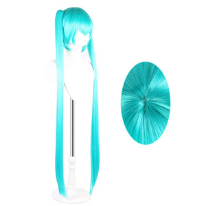 Hair Miku Cosplay Wig Long Heat Resistant Synthetic Hair Clip Ponytails Wigs + Wig Cap
