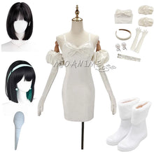 Load image into Gallery viewer, Sua Cosplay Costume Wig Anime Alien Stage Cosplay Costume Microphone White Dress Earrings Short Black Wig Sua Cosplay Clothing
