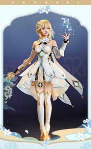 IN STOCK Traveler Lumine Cosplay Costume Game Genshin Impact【S-2XL】DokiDoki-SSR Lumine Cosplay Wig Shoes Halloween Plus Size