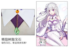 Load image into Gallery viewer, Re Zero Kara Hajimeru Isekai Seikatsu Emilia Cosplay Costumes Cloak Wig Women Dress with Headdress for Halloween Party Carnival
