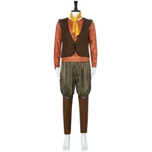 Load image into Gallery viewer, Monster Rumpelstiltskin Cosplay Costume T Shirt Brown Vest Trousers Yellow Scraf Halloween Role Playing King Dwarf Fancy Uniform
