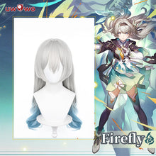 Load image into Gallery viewer, UWOWO Honkai Star Rail Firefly Cosplay Wig Long hair Grey Blue 60CM Hair Wig
