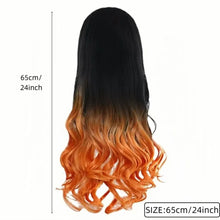 Load image into Gallery viewer, Kamado Nezuko Cosplay Wig Long Curly Black Orange Brown Gradient Ombre Hair Heat Resistant Synthetic Anime Wigs
