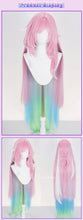 Load image into Gallery viewer, UWOWO Cyrene Wig Game Honkai Star Rail Cyrene Cosplay Wig Long Hair Pink and Blue and Green gradient Hair  Halloween Wig
