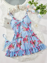 Load image into Gallery viewer, Women&#39;s Underwear Sexy Bra And Panties Sets Lace Ruffle Trim Lingerie Set Deep V Slip Dress Thong Women&#39;s Sexy Lingerie
