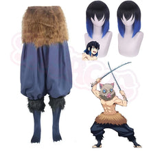 Load image into Gallery viewer, Anime Kimetsu No Yaiba Hashibira Inosuke Cosplay Costume Demon Slayer add Wigs Package Pants Fancy Dress Pants and Apron Masks
