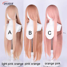 Load image into Gallery viewer, 73 Colors 100cm Long Straight Cosplay Wig Anime Compatible Universal Omopinenet Heat Resistant Synthetic Hair Wigs + Wig Cap
