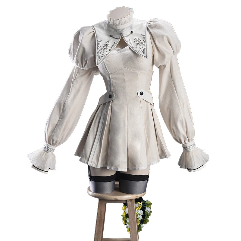 LAST BATCH UWOWO Game Nierr: Automataa 2BB Catgirll Namjatownn Collab White Cosplay Costume Maid Dress Halloween Costume