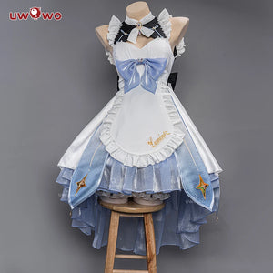 In Stock UWOWO Traveler Lumine Cosplay Maid Costume Game Genshin Impact Cosplay Maid Ver. Lumine Maid Dress Halloween Costumes