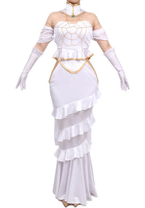 In Stock DAZCOS Anime Overlord Albedo Cosplay Costume Halloween Christmas Costume Cos Women White Dress Overlord Albedo Cosplay