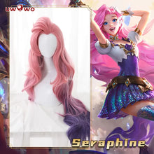Load image into Gallery viewer, UWOWO Game LOL League of Legends Singerr Seraphine Cosplay Wig Pink Long Hair
