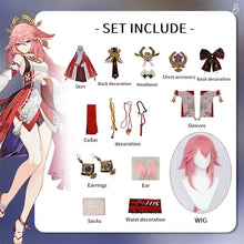 Load image into Gallery viewer, High Quality Yae Miko Cosplay Costume Uniform  Wig Anime Chinese Style Jacquard Fabric Halloween Costumes for Women Game
