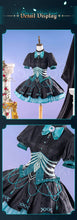 Load image into Gallery viewer, MIKUU Cosplay Costume Game Cosplay DokiDoki-R Mikku Cosplay Women Cute Black Green Lolita Dress Costume Mikuu Cosplay Wig
