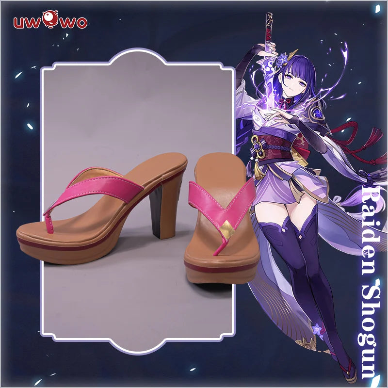 IN STOCK UWOWO Game Genshin Impact Raiden Shogun Baal Cosplay Shoes Ba'al Halloween High Heels for Women  Clothing