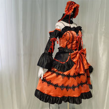 Load image into Gallery viewer, DATE A LIVE Tokisaki Kurumi Cosplay Costume Wig With Bangs Clip Ponytails Comic Con Nightmare Black Long Ponytials Wig Costumes
