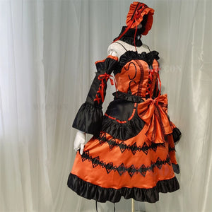 DATE A LIVE Tokisaki Kurumi Cosplay Costume Wig With Bangs Clip Ponytails Comic Con Nightmare Black Long Ponytials Wig Costumes