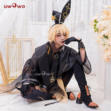 Load image into Gallery viewer, In Stock UWOWO Genshin Impact Fanart: Aether Cosplay Costume Bunny Suit Cosplay Canon Outfit Cosplay Traveler Kong Costume
