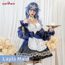 Load image into Gallery viewer, In Stock UWOWO Layla Cosplay Maid Costume Genshin Impact Fanart Cosplay Exclusive Maid Dress Halloween Costume Outfit
