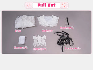 IN STOCK UWOWO Anime Mikku Cosplay Costume White Dress Full Set Mikku Chan Halloween Costumes White Dress Outfit