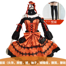 Load image into Gallery viewer, DATE A LIVE Tokisaki Kurumi Cosplay Costume Wig With Bangs Clip Ponytails Comic Con Nightmare Black Long Ponytials Wig Costumes
