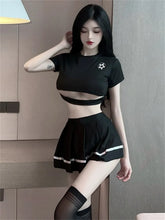 Load image into Gallery viewer, Women Soccer Football Erotic Cosplay Costumes Sexy Student Uniform JK Girl Porn Skirt Pure Solid Dress Japanese Style Outfit
