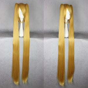 HAIRJOY Synthetic Hair Long Straight Green Cosplay Wig with 2 Clips in ponytails Vocaloid Hatsune Miku Costume Wig