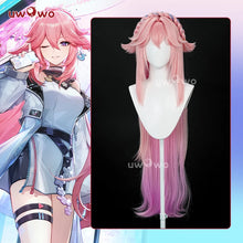 Load image into Gallery viewer, UWOWO Yae Miko Cosplay Wig Genshin Impact Fanart Yae Miko Illustration Hair 100cm Pink Long Hair Halloween Cosplay Wig
