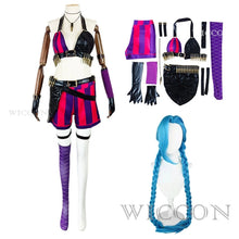 Load image into Gallery viewer, Anime Game LOL Arcane Cosplay Costume Crit Loli Jinx Cosplay Loose Cannon Cosplay Outfit Shoes Wig Sexy Women Carnival Costume
