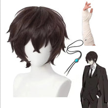 Load image into Gallery viewer, High Quality Dazai Osamu Cosplay Wig Anime Bungo Stray Dogs Cosplay Short Brown Heat Resistant Synthetic Hair Wigs
