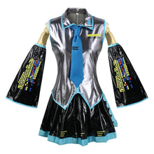 Load image into Gallery viewer, European Size Optimized Version Miku Cosplay Costume Full Set Mikuo Cosplay Dress Uniform  Headwear Props Miku Cosplay Suits
