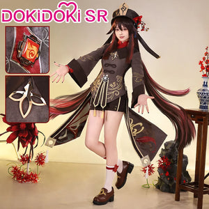 IN STOCK Hutao Cosplay Game Genshin Impact Cosplay【Size S-XXL】DokiDoki-SR HuTao Costume Metal Accessories Halloween Plus Size