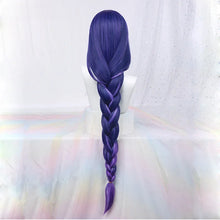 Load image into Gallery viewer, Game Impact Raiden Shogun Cosplay Wig Beelzebul Purple Long Heat Resistant Synthetic Hair Braided Baal Wigs
